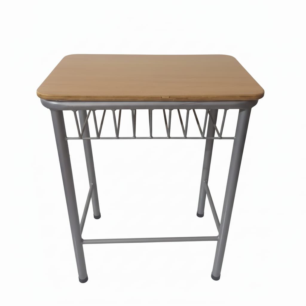 Mesa escolar individual de 60x40 con parrilla portaútiles