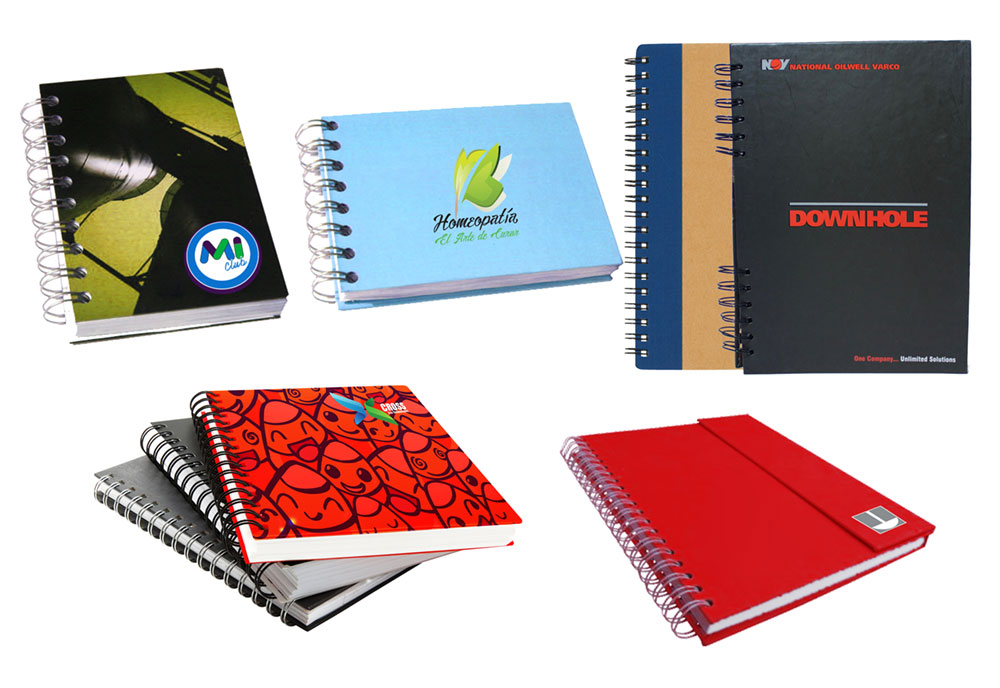 Cuadernos espiral personalizados con distintas portadas