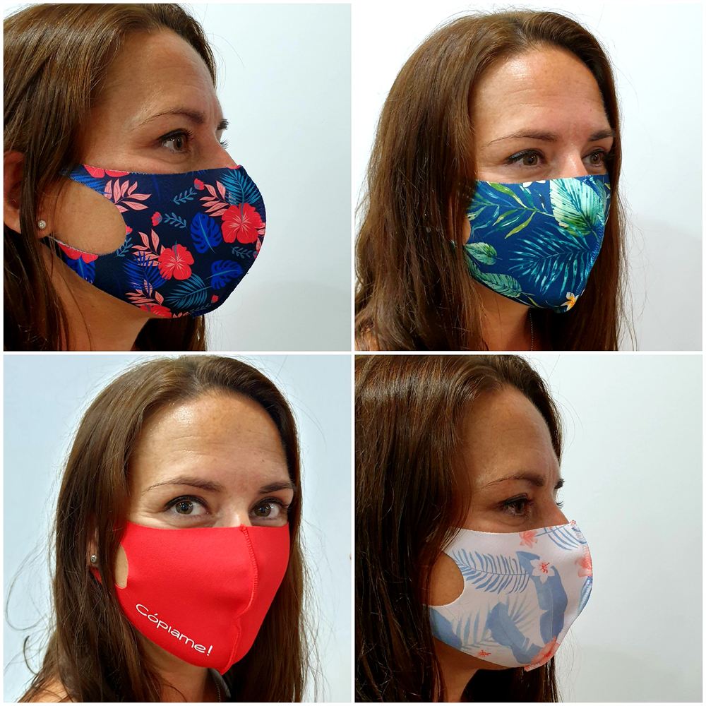 Mascarillas de tela con estampados personalizados fabricadas en Cópiame Sevilla