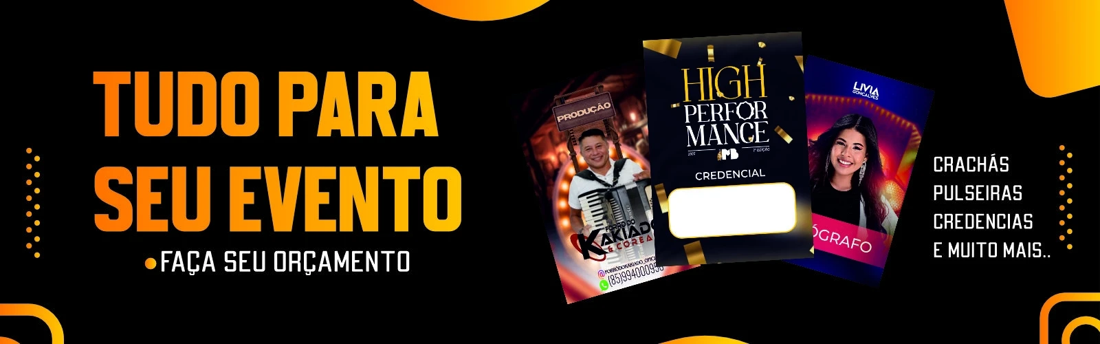 Crachás e credenciais personalizadas para eventos, produzidas pela Gráfica Copyartes