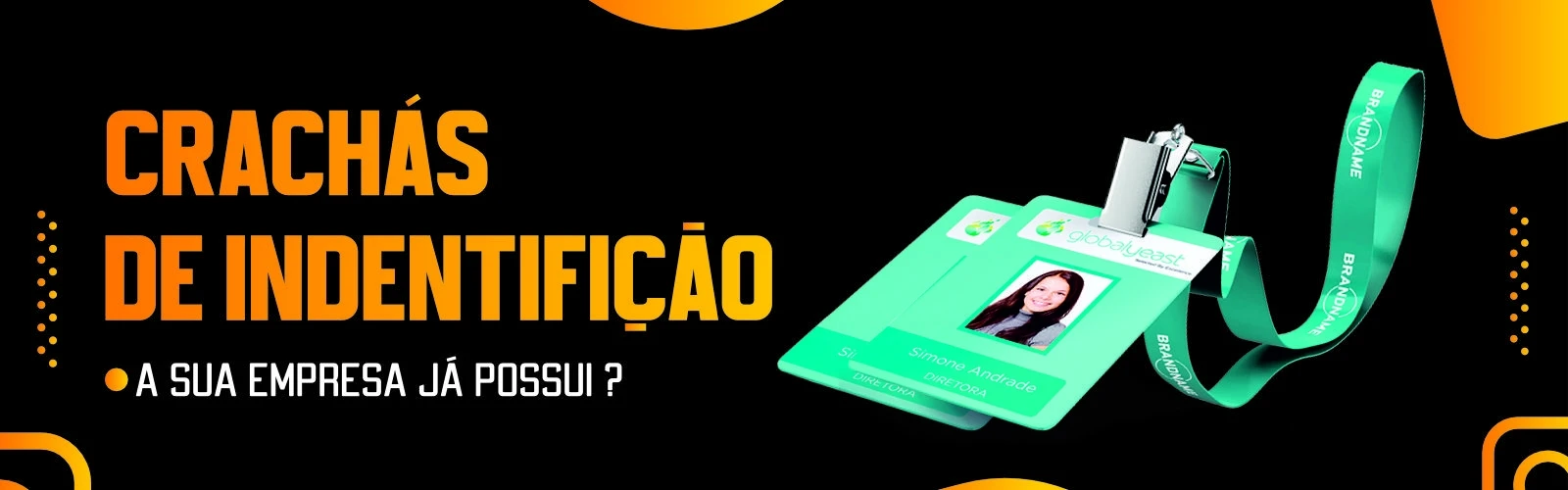 Crachás de identificação corporativa com cordão personalizado