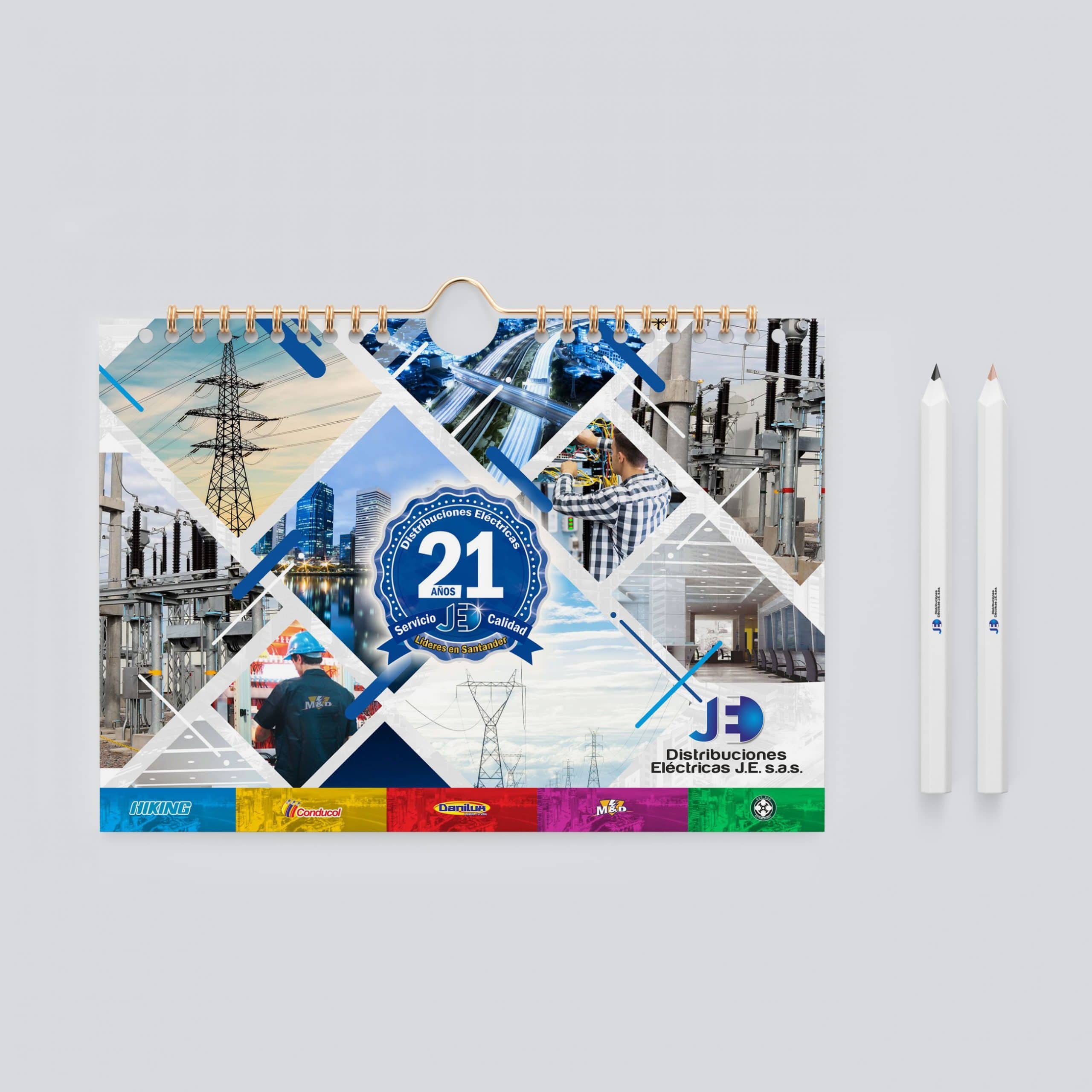 Calendario corporativo de pared impreso por Editar Impresores