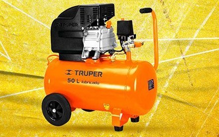 Compresor de aire Truper de 50 litros disponible para renta en Ferrotech