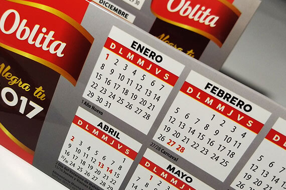 Calendarios comerciales impresos por Gráfica Imprimiendo