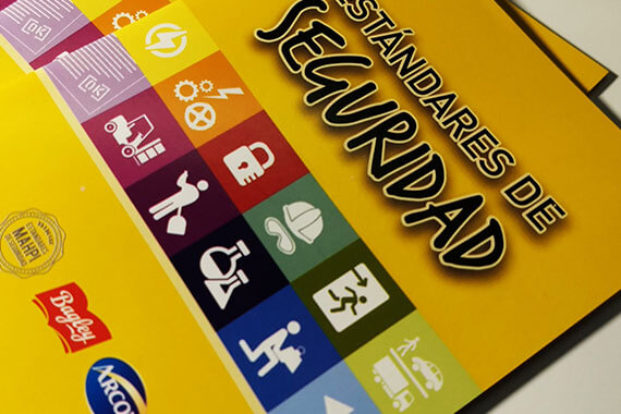 Folleto de estándares de seguridad impreso para Bagley Arcor por Gráfica Imprimiendo
