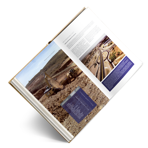 Libro corporativo encuadernado impreso por Gráfica Musumeci, con fotografías institucionales a página completa