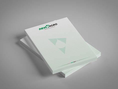 Anotador institucional con tapa impresa, ejemplo de papelería corporativa hecha en Gráfica Musumeci