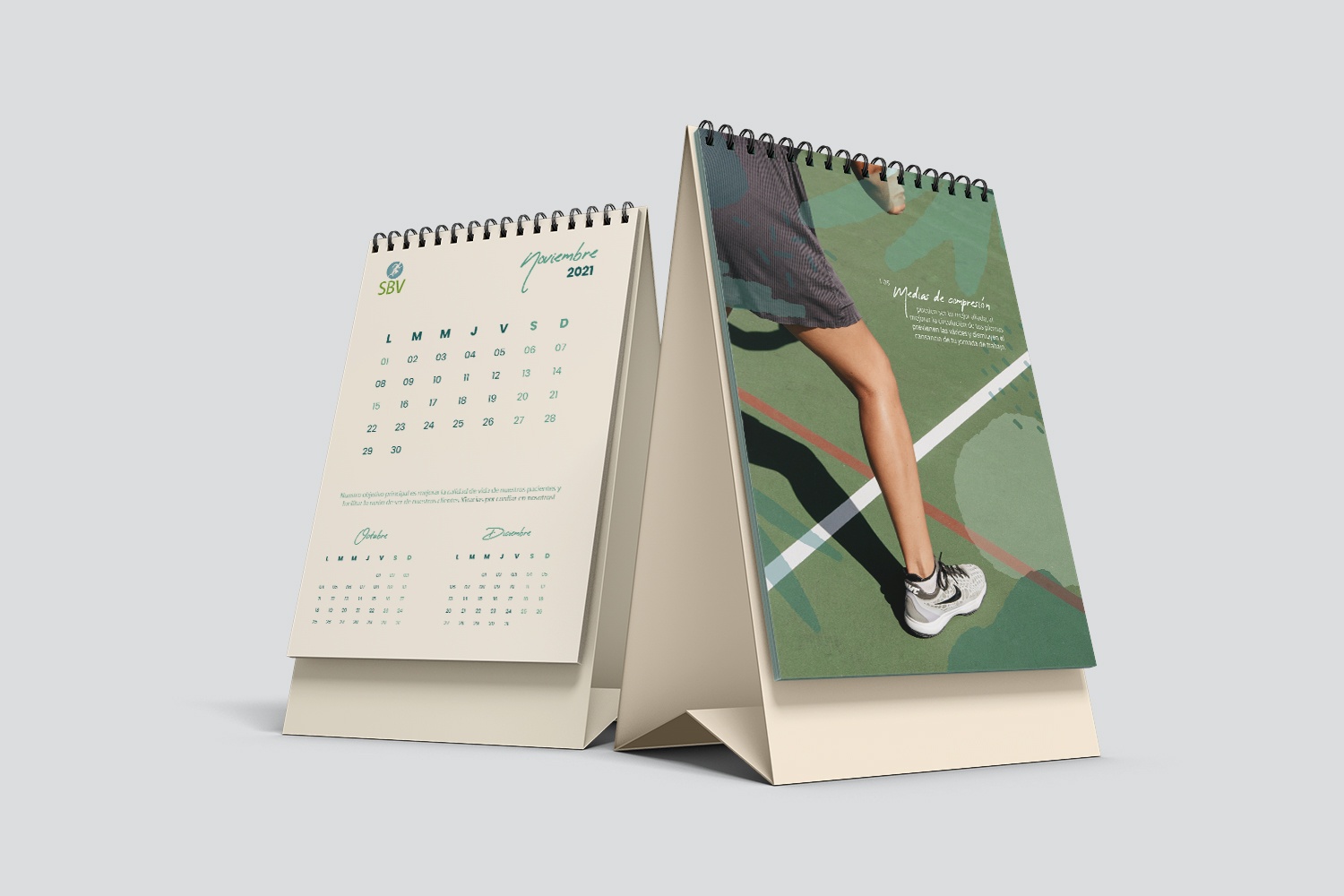 Calendario de mesa argollado impreso por Gráficas TJ