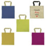 Bolsas tipo tote de tela en distintos colores para publicidad, disponibles en Impresos César