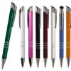Plumas metálicas de varios colores disponibles para personalizar con logo en Impresos César