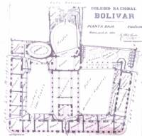 Plano histórico de la planta baja del edificio del Colegio Nacional Bolívar