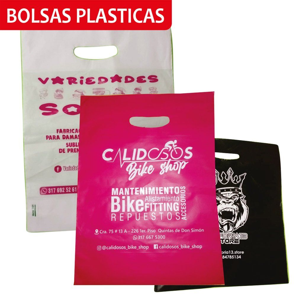 Bolsas plásticas personalizadas con logo para distintos negocios