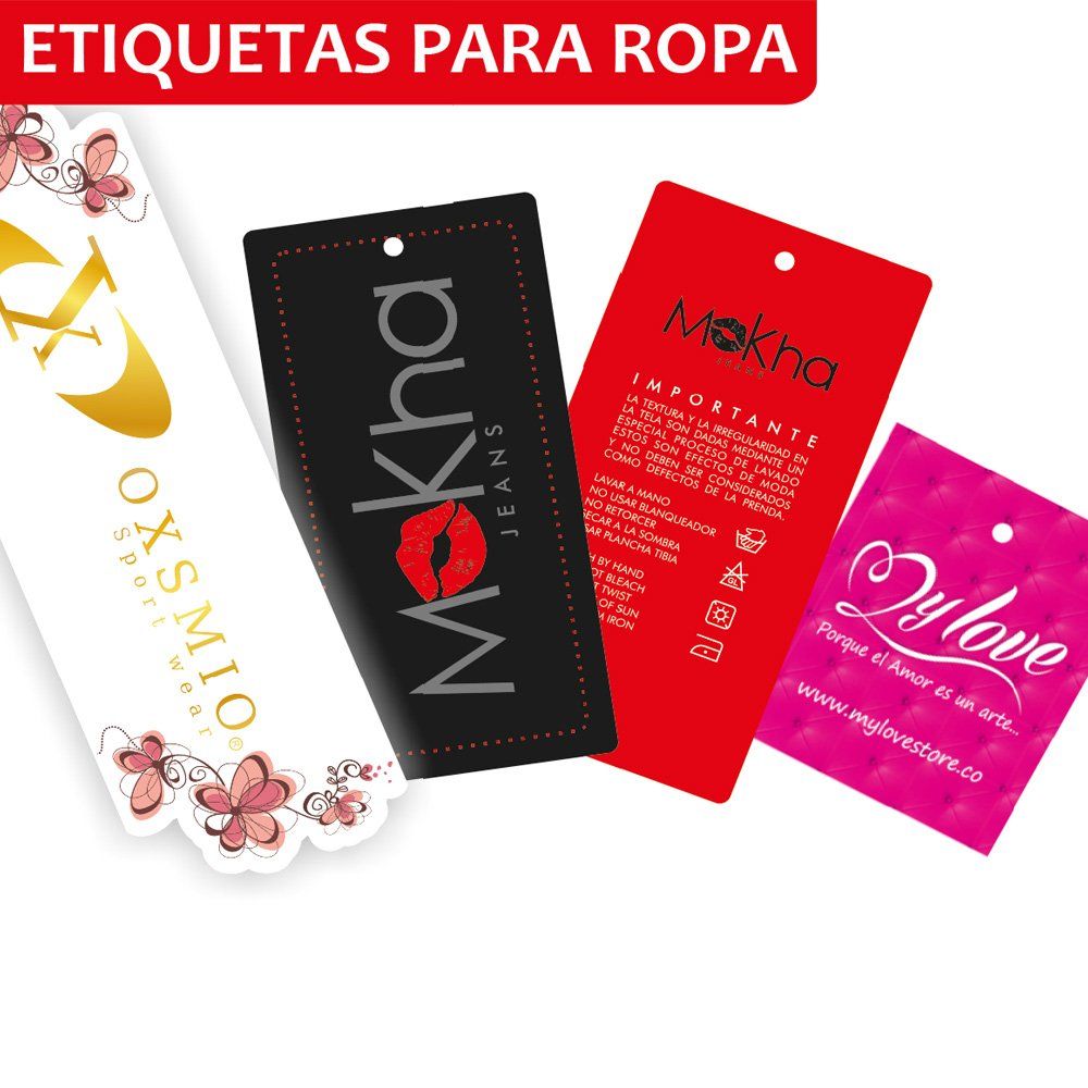 Etiquetas colgantes personalizadas para marcas de ropa, producidas por Arte Clásico