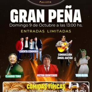 Flyer de evento para una peña folklórica impreso por Maxigráfica