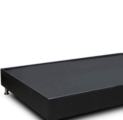 Base cama de dos módulos en tapizado negro, Muebles Medellín