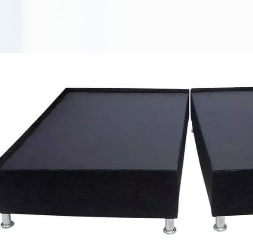 Base cama de un módulo en tapizado negro, Muebles Medellín