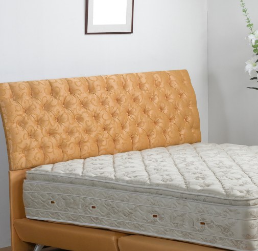Cama completa con espaldar tapizado y colchón doble pillow, Muebles Medellín